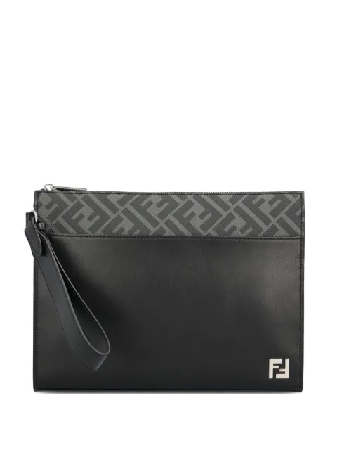 FENDI FF Squared pouch clutch bag Black 7VA491AJF0