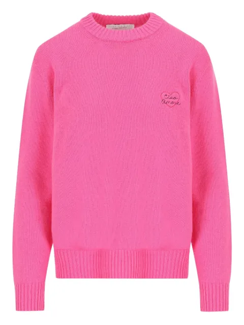 Giada Benincasa heart-embroidery cashmere sweater Pink S25M1006