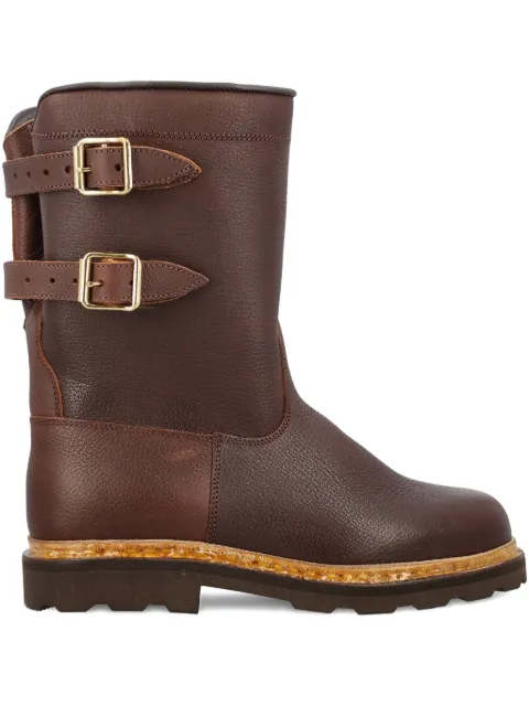 Paraboot Sanglier double-buckle leather boots Brown 747901SANGLIERBROWN
