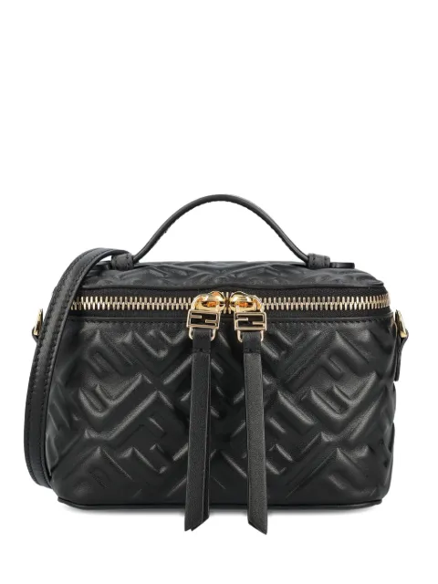 FENDI FF-embossed leather make-up bag Black 8BS108AAJD