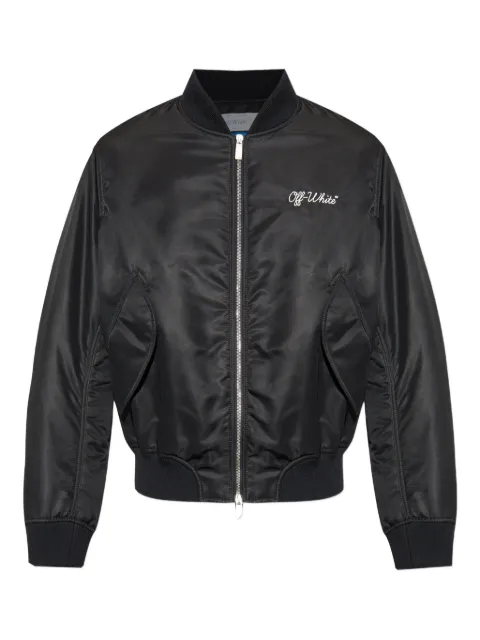 Off-White logo-embroidered bomber jacket Black OMEH05EC99FAB0021001