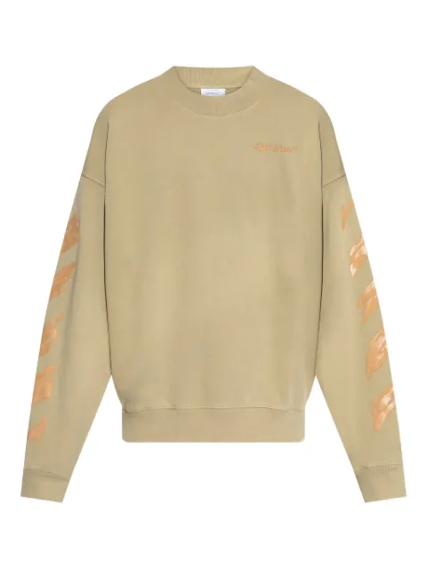 Off-White logo-print sweatshirt Neutrals OMBA054F25FLE0046C62
