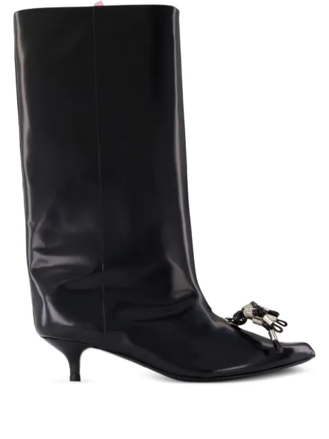 Toga Pulla calfskin tassel-embellished boots Black FTGPW142009009
