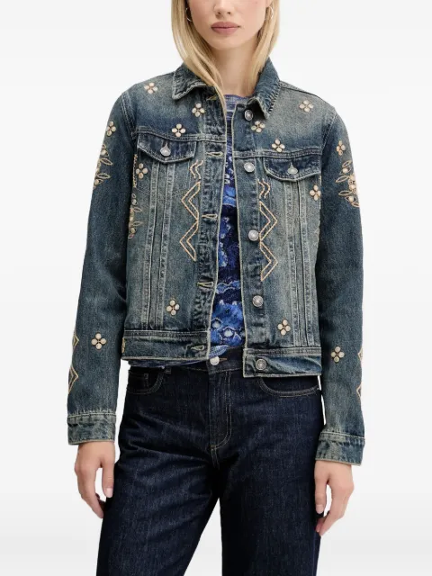 Desigual embroidered denim jacket Blue 25WWED11