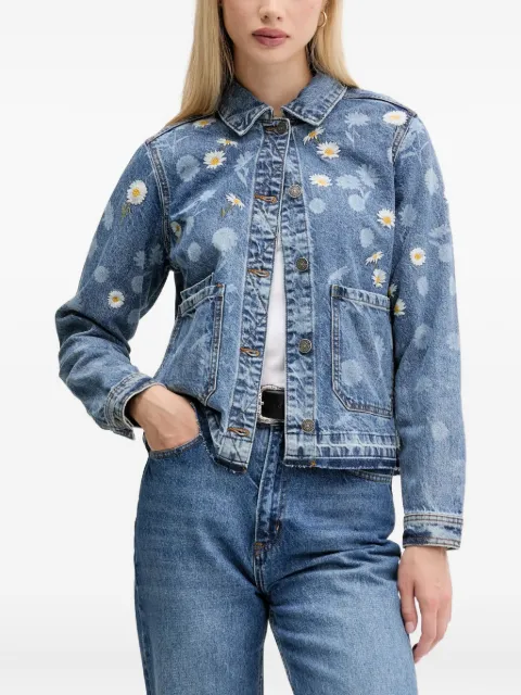 Desigual floral-embroidered denim jacket Blue 25WWED15