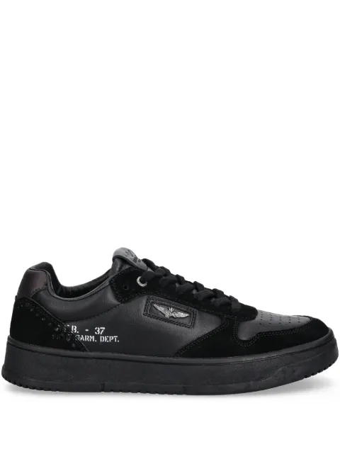 Aeronautica Militare perforated panelled sneakers Black SC0235UPL00244