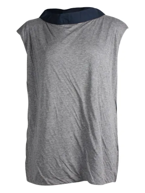 Marni Pre-Owned contrast-collar cap-sleeve T-shirt Grey NAPPUGBCL255671W