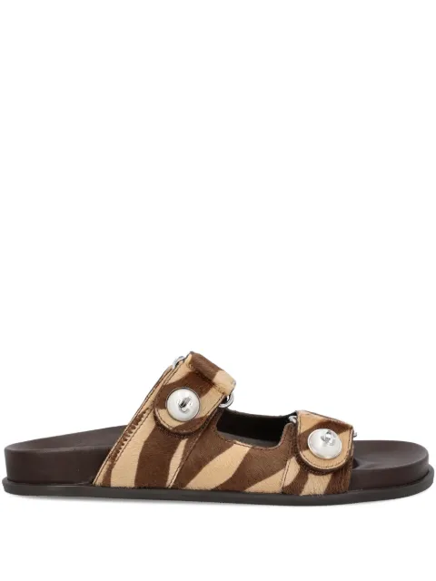 Jimmy Choo zebra-print button-detail sandals Neutrals FAYENCESANDALZNC