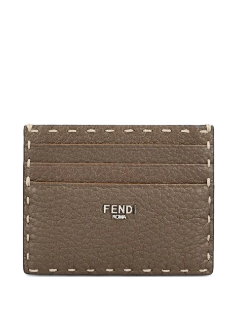 FENDI Selleria hammered leather cardholder Brown 7M0164AP3B