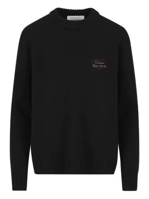 Giada Benincasa x Franz Kraler Heartbeat cashmere sweater Black S25M1002