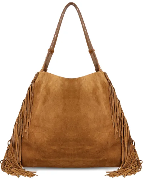 Christian Louboutin fringe-detail suede backpack Brown 3255330C958