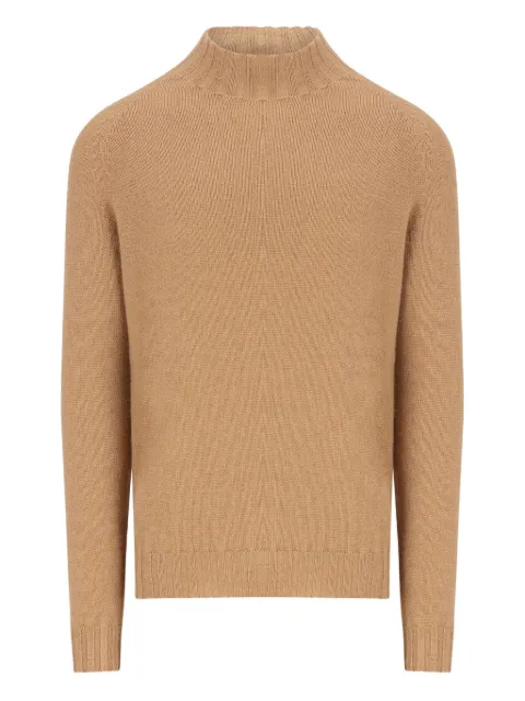 Tagliatore high-neck ribbed cashmere sweater Brown FILBERTAIPWI2505727