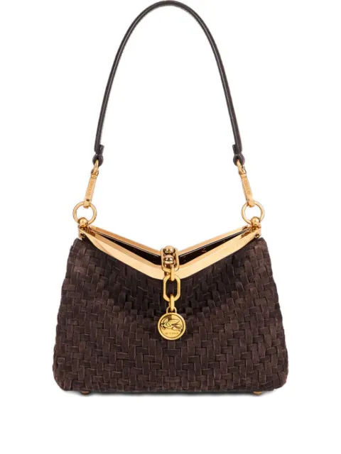 ETRO small woven-suede shoulder bag Brown WP1B0001AE273