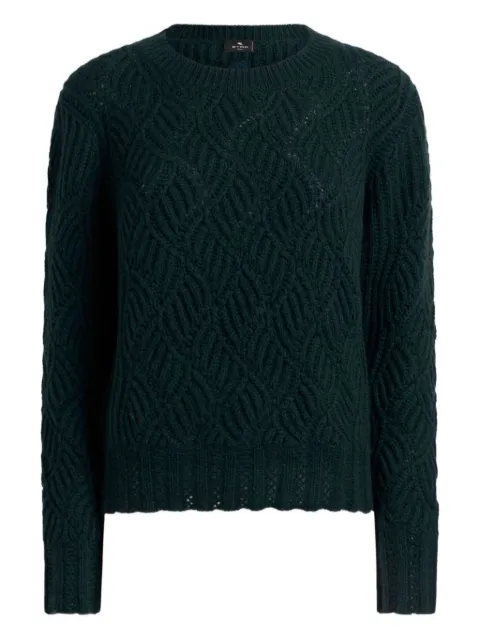 ETRO perforated pattern cashmere sweater Green WRKE0177AW008