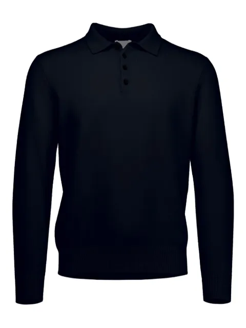 Allude long-sleeve polo shirt Blue 30023POLO