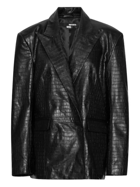 ROTATE BIRGER CHRISTENSEN double-breasted leather blazer Black 115381100