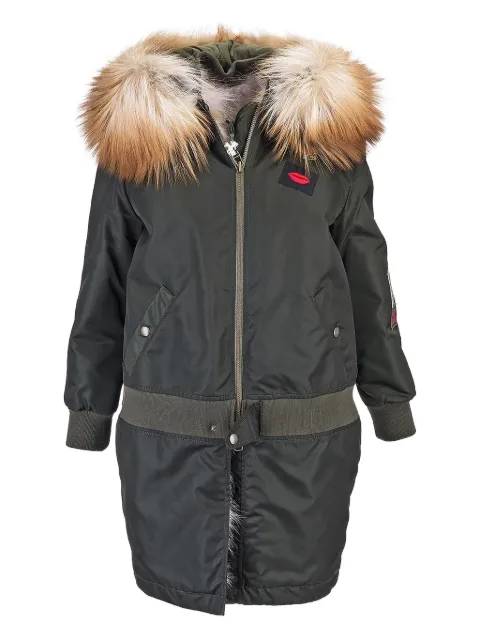 Mr & Mrs Italy faux-fur trimmed hooded coat Green BB173EXNYRSG3534