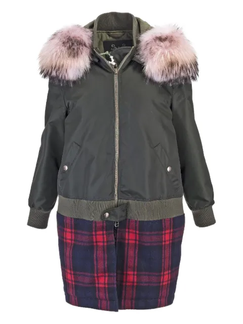 Mr & Mrs Italy fur-trim hooded coat Green BB174XNYQFI3555