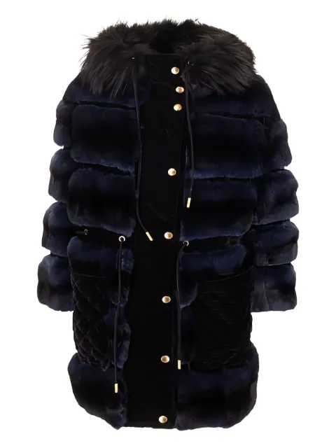 FENDI fur quilted coat Blue FNF23LMLAF1BGW