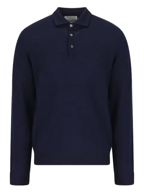 Mauro Ottaviani button-placket wool polo shirt Blue P03030098