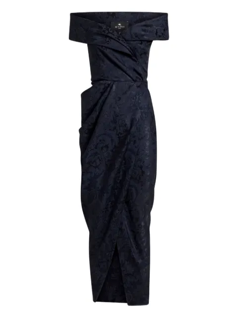 ETRO silk-blend jacquard evening dress Blue WRHA005299TJD87