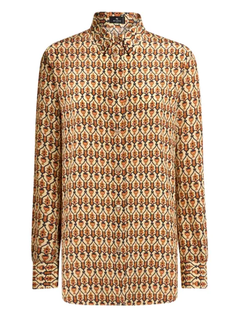 ETRO geometric-print silk shirt Yellow WRIA001399SA1J5