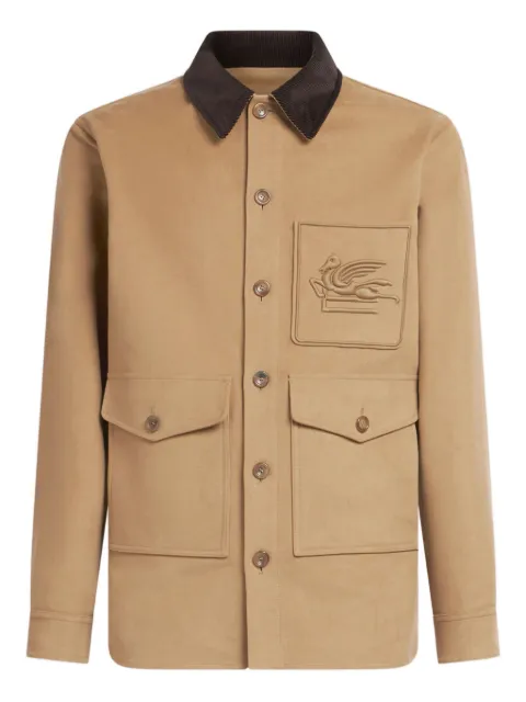 ETRO Pegaso-embroidered cotton jacket Neutrals MRBA008199TU5M0