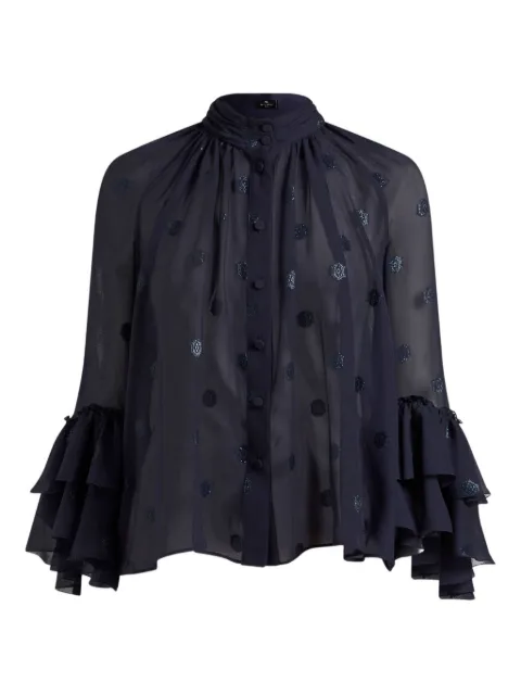 ETRO ruffled georgette shirt Blue WRIA008199TUAJ6