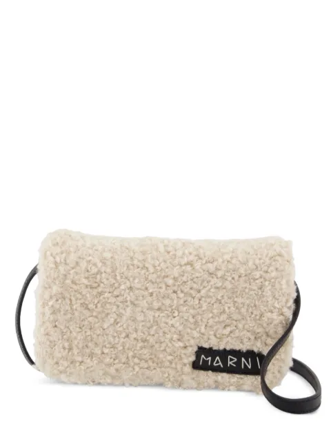 Marni faux-shearling crossbody bag White PHMI0023Q0P867700W11