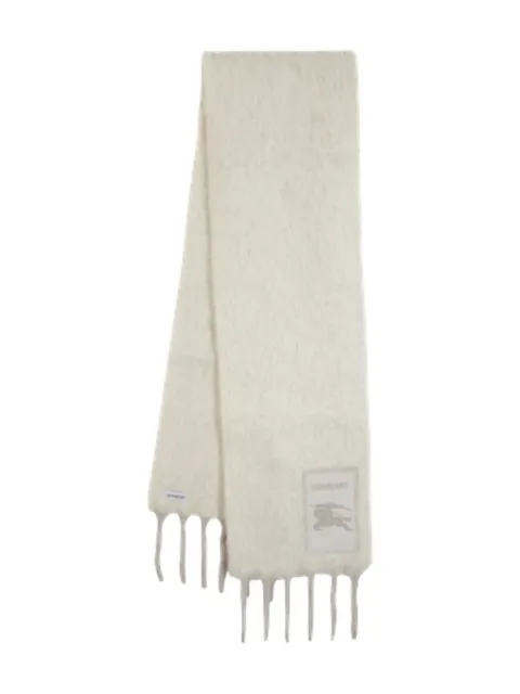 Burberry brushed logo-plaque scarf White 8114089