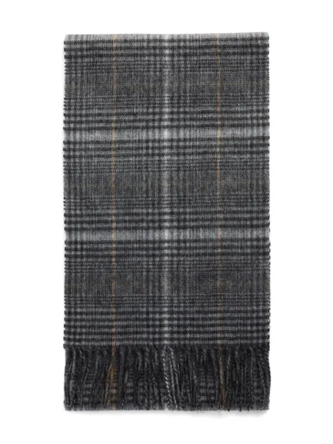 Barbour check-fringe scarf Grey USC0400GY51