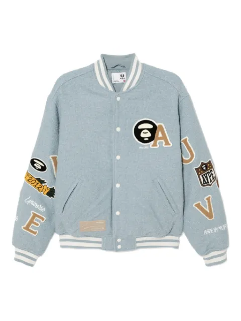 AAPE BY *A BATHING APE® logo-embroidered jacket Blue AJK7742XAP