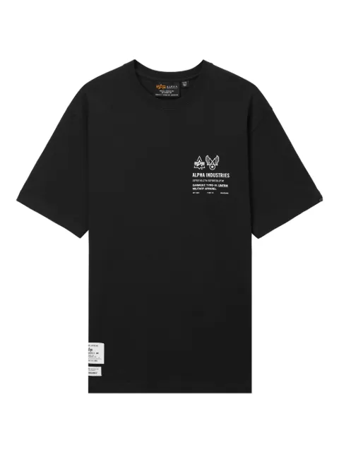 Alpha Industries logo-print crew-neck T-shirt Black AITE0044