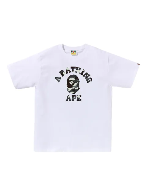 A BATHING APE® camo-print ape-head T-shirt White 0ZXTEM026101P
