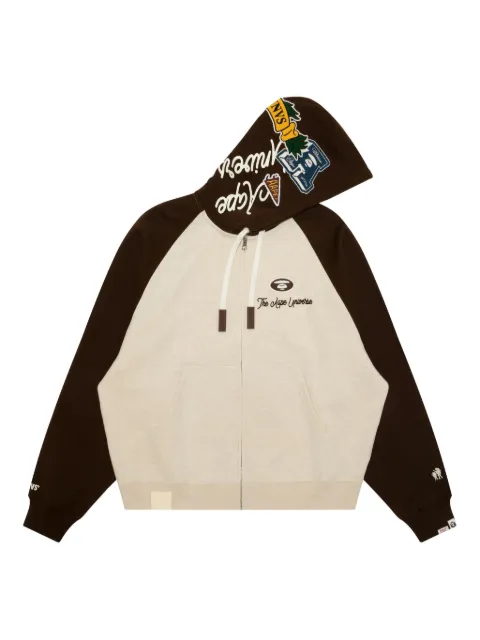 AAPE BY *A BATHING APE® varsity-patch zip-up hoodie Neutrals AAPSWMC387XAP