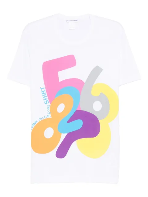 Comme Des Garçons Shirt number print T-shirt White FPT001