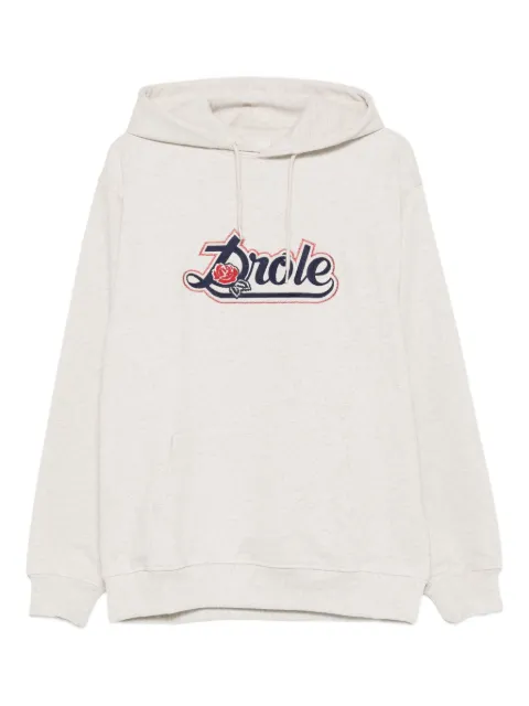 Drôle De Monsieur rose-embellished hoodie Grey IHO189CO127HGRE