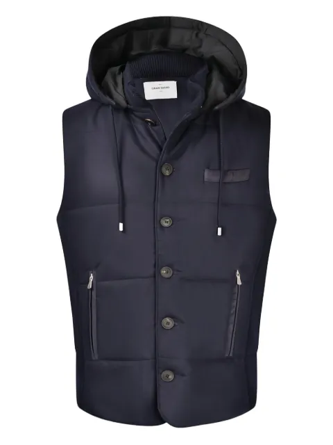 Gran Sasso hooded button-fastening gilet Blue 2319251303097