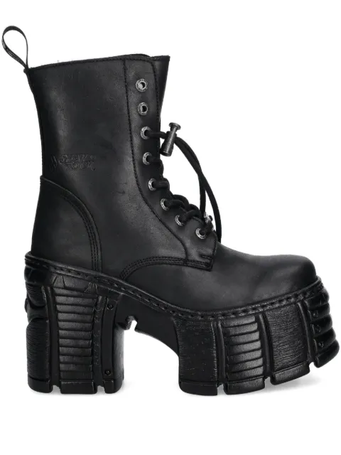 NEW ROCK 120mm lace-up platform boots Black MTM001