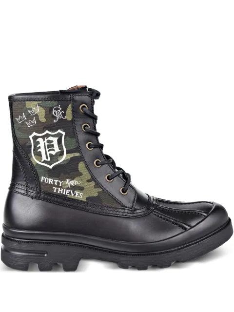 Polo Ralph Lauren camouflage-panel lace-up boots Black 812717109001