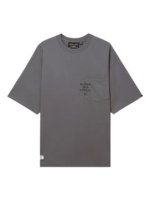 Alpha Industries logo-print T-shirt Grey AITE0039