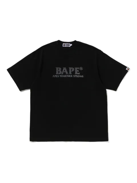A BATHING APE® rhinestone-embellished logo T-shirt Black 001CSL801314M