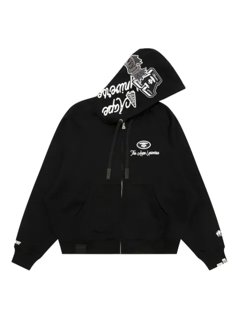 AAPE BY *A BATHING APE® applique zip-up hoodie Black AAPSWMC387XXP
