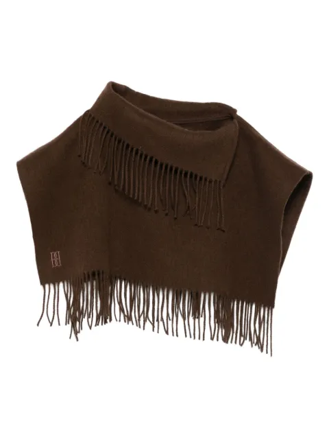 By Malene Birger fringe-trimmed wool scarf Brown TURTLE102294
