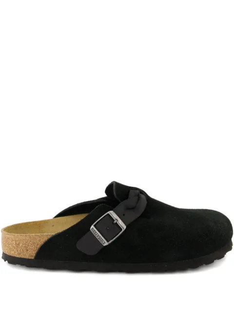 Birkenstock Boston braided-strap leather mules Black 1030497
