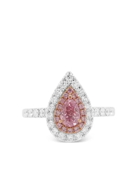 HYT Jewelry 18K white and rose gold diamond ring Silver R955HR