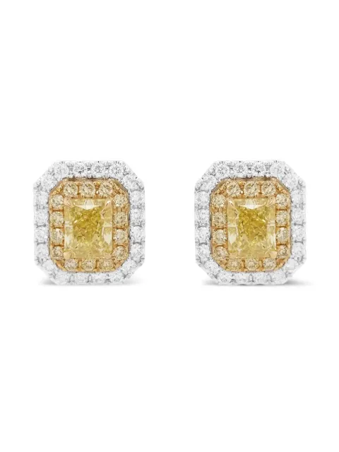 HYT Jewelry 18K yellow and white gold diamond earrings White E361HR
