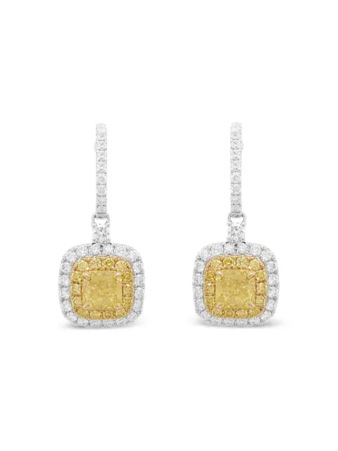 HYT Jewelry 18K white and yellow gold diamond earrings White E382HR