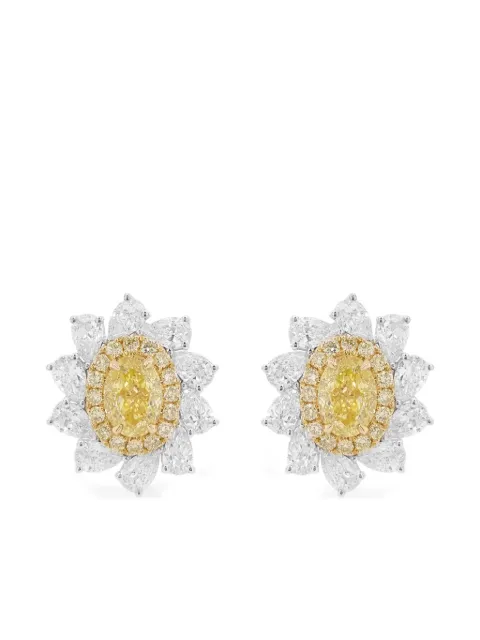 HYT Jewelry 18K white and yellow gold diamond earrings White E283HR