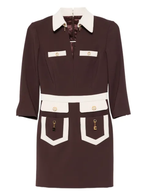 Elisabetta Franchi colour-block crepe dress Purple ABT0156E2